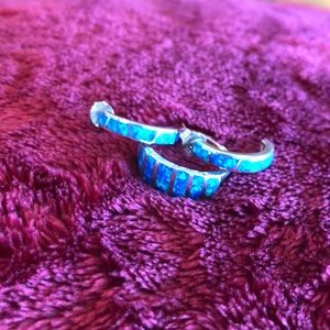 Set Opal Earrings/Ring (size6)925 sterling